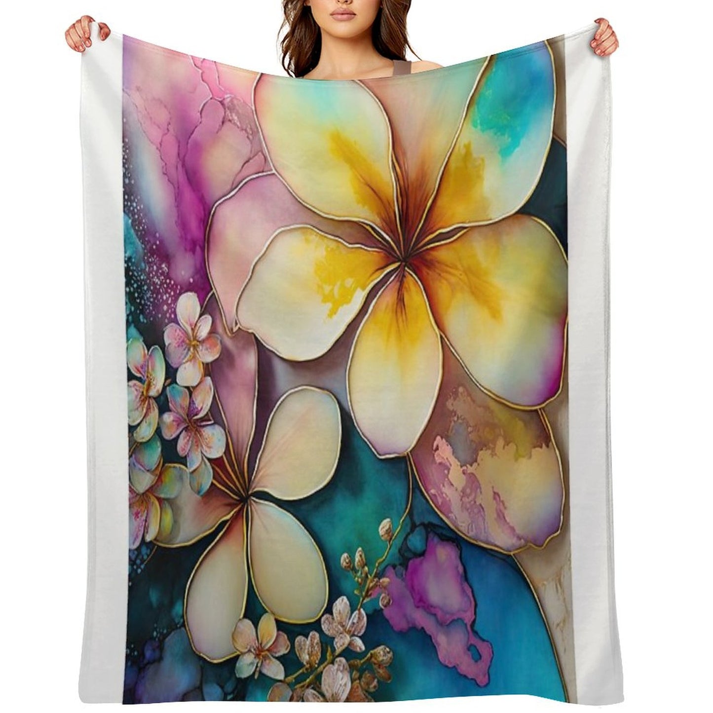 Plumeria Throw Blanket