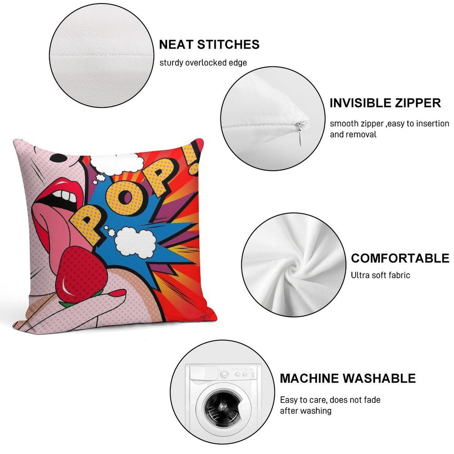 Pop Art Soft Warmth Comfort Throw Pillow