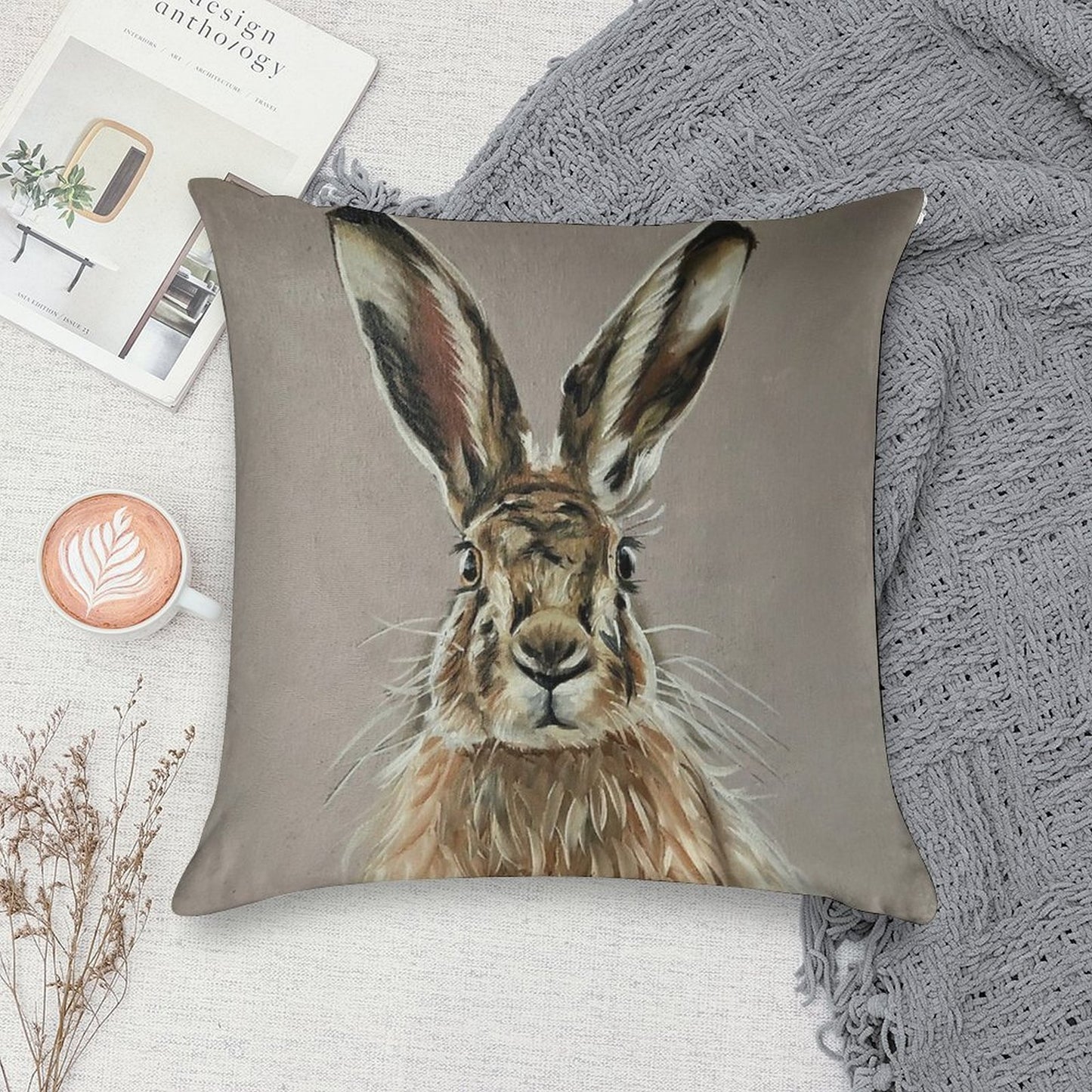 Hare Soft Gift Ready Throw Pillow