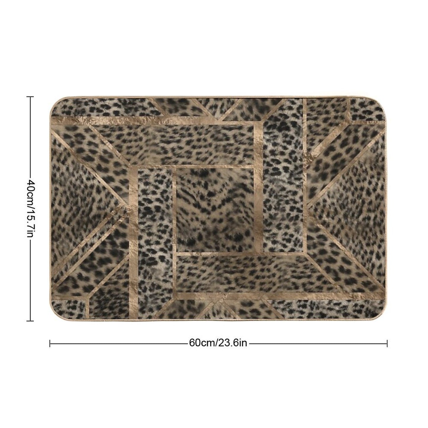 Leopard Fur Texture Geometric Pattern Bath Mat