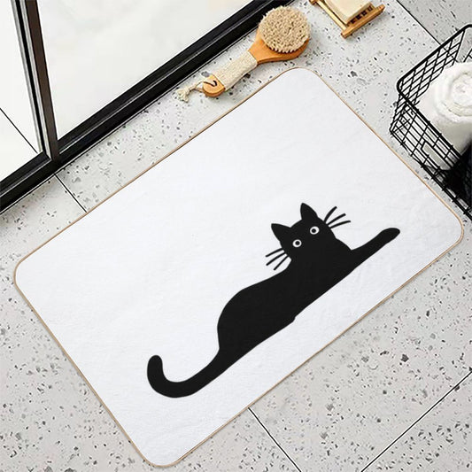 Black Cat Bath Mat