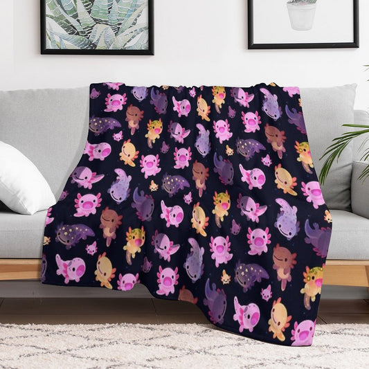 Happy Axolotl Throw Blanket