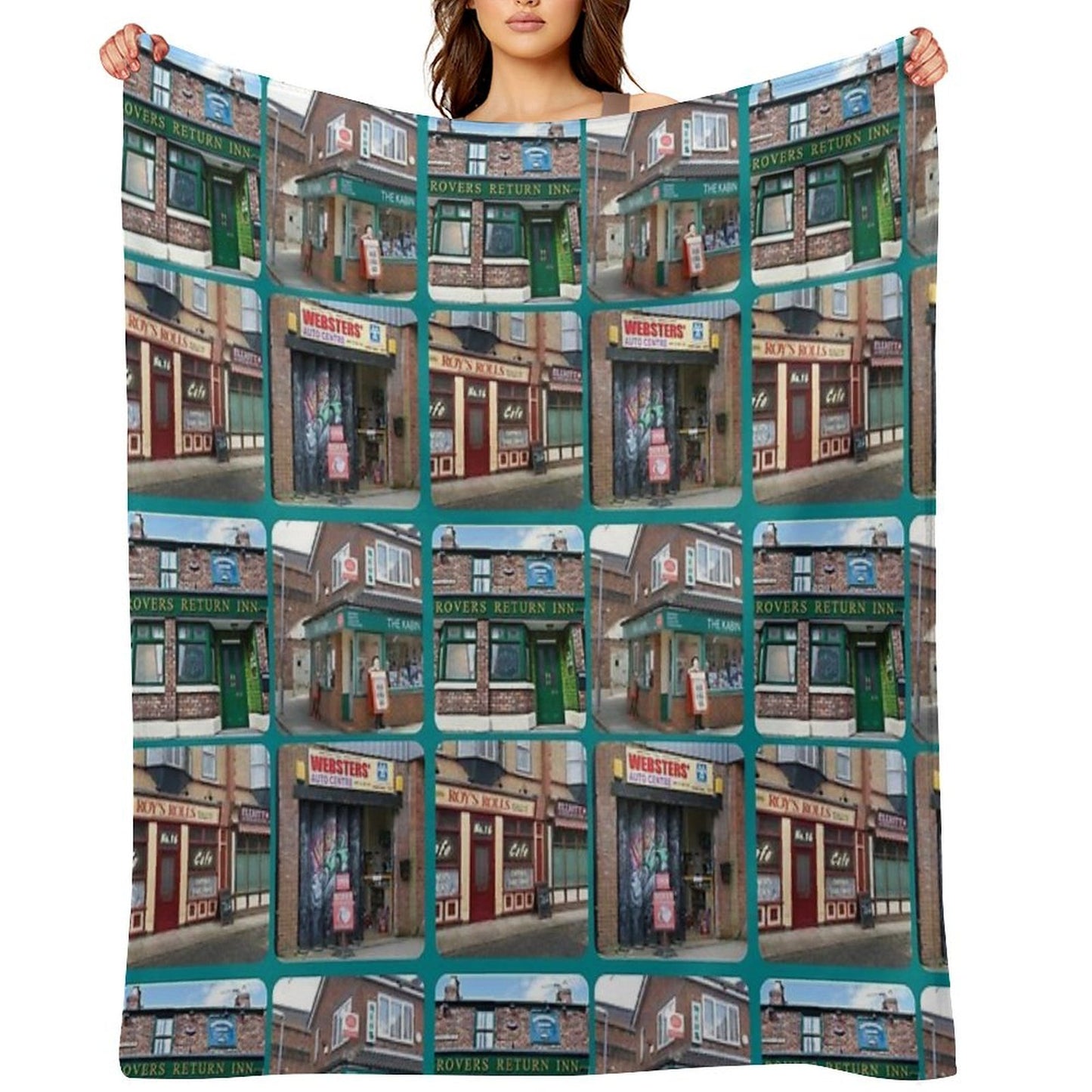 Corrie Iconic Buildings Throw Blanket