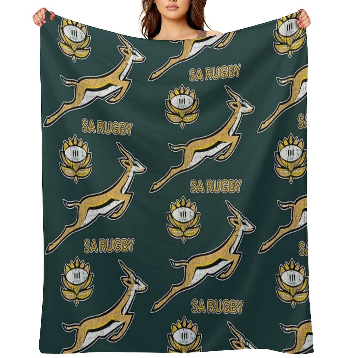 SA Rugby - Vintage Springbok Logo Throw Blanket