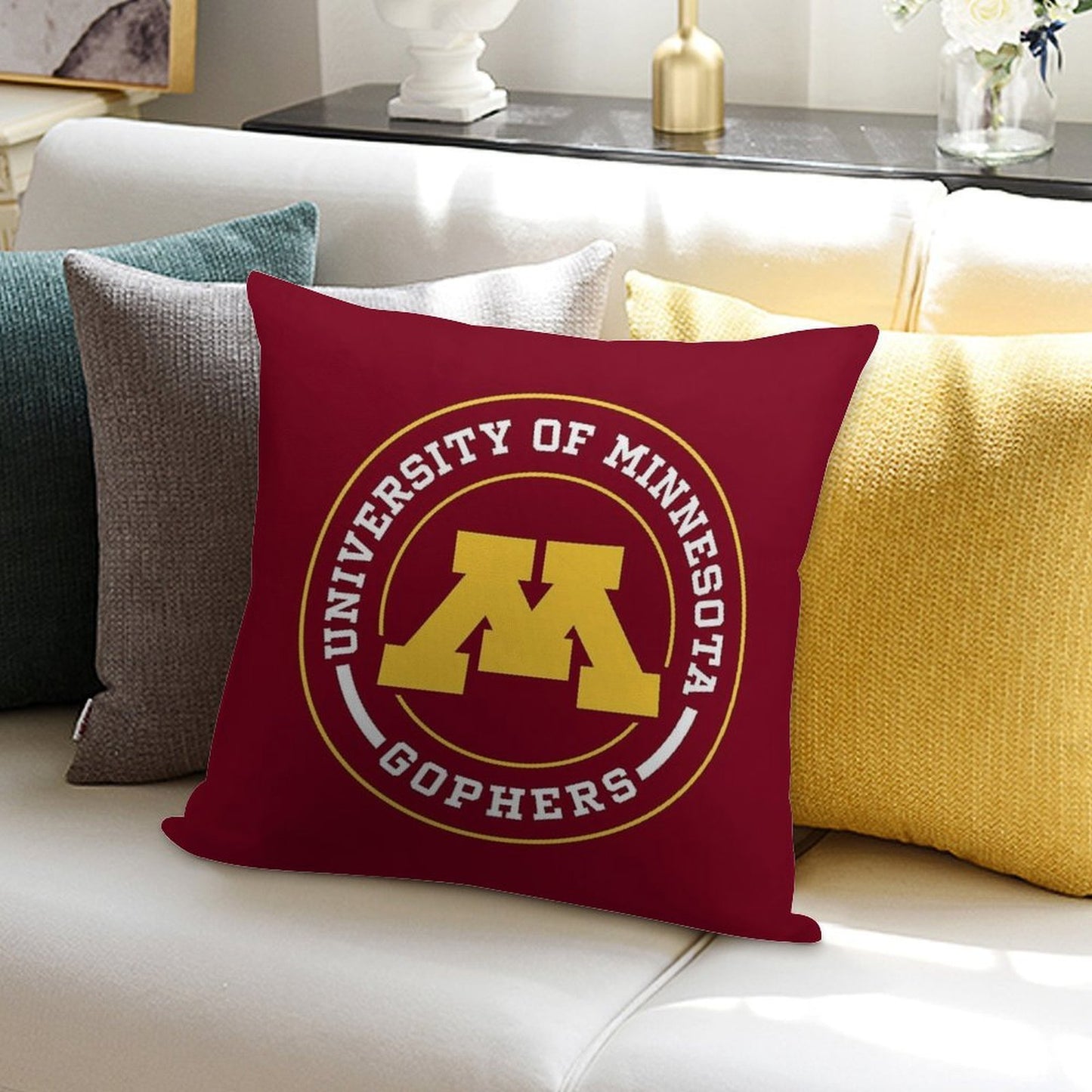 Gophers - Circle Design Soft Ultra-Soft Texture Throw Pillow