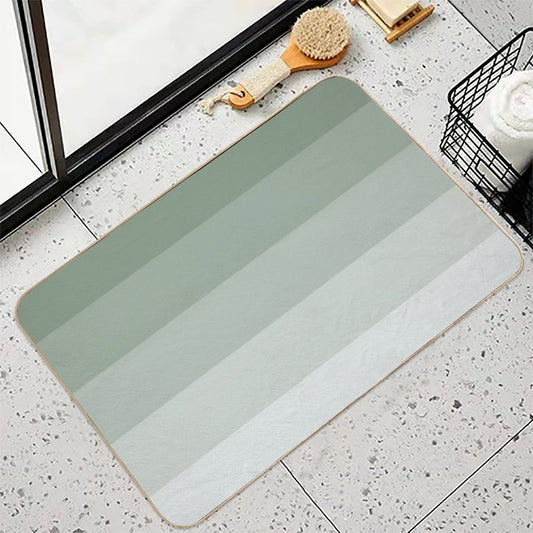 Sage Green Ombre Stripes Bath Mat