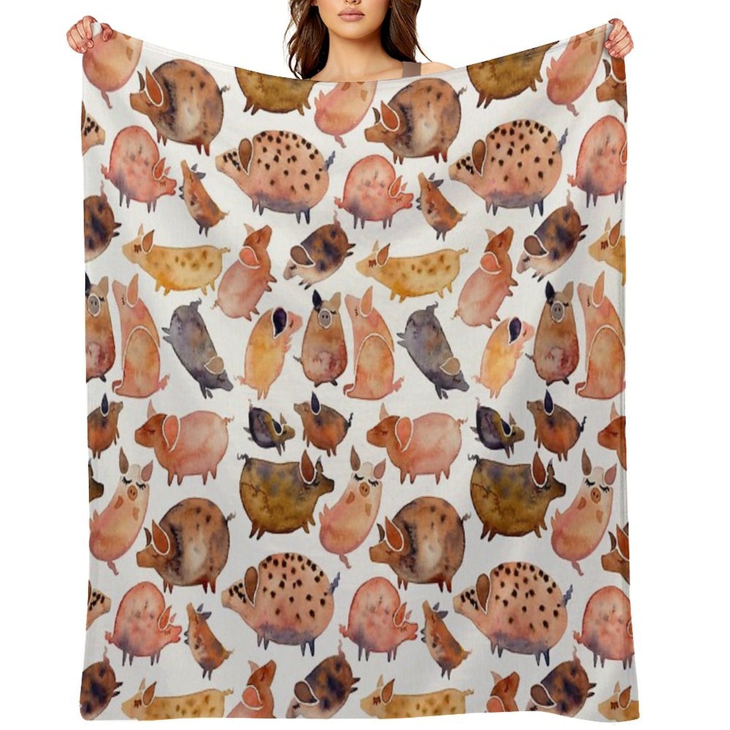 Pig Collection Throw Blanket