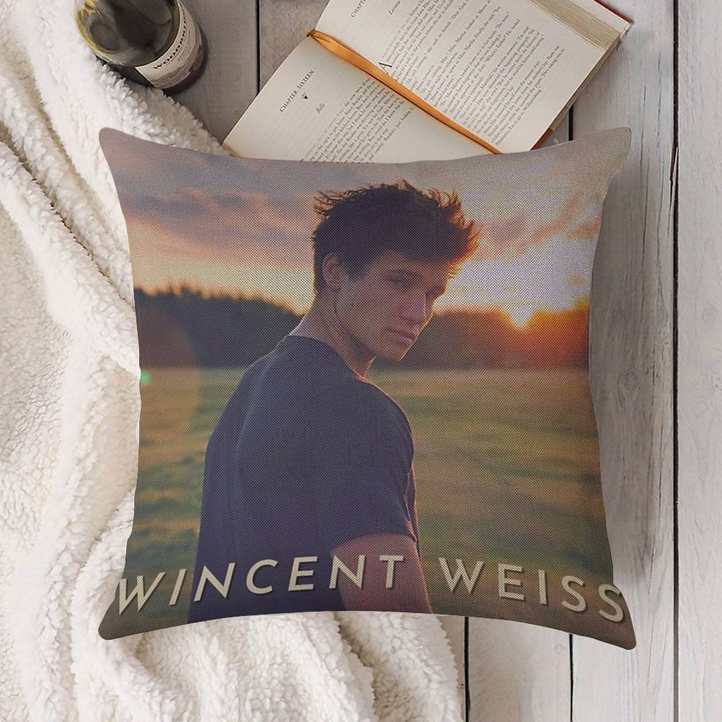 Wincent Weiss Vibes Linen Throw Pillow Cover