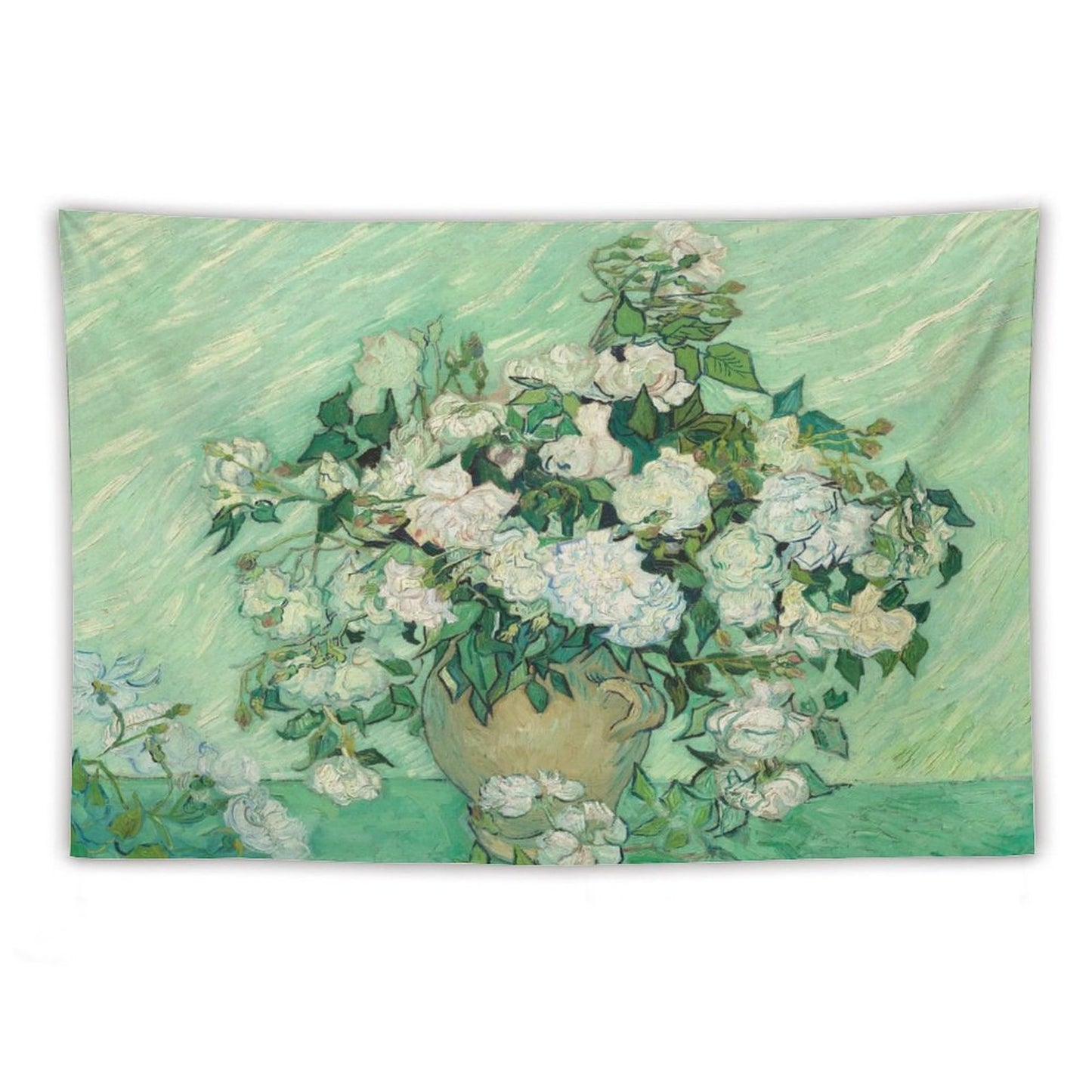 Van Gogh’s Vase with Pink Roses Tapestry