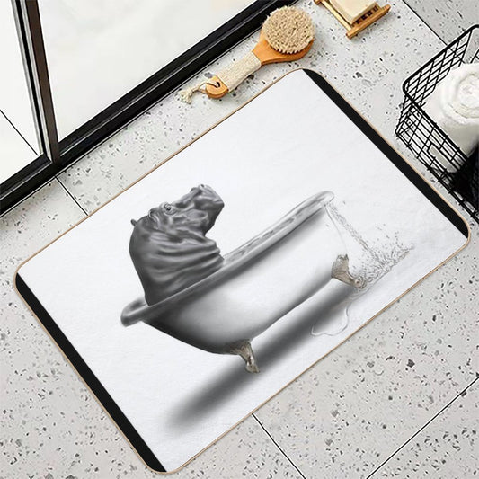 Hippo in The Bath Bath Mat