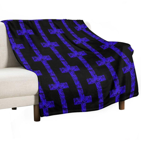 Blue Rose Cross Streetwear Throw Blanket