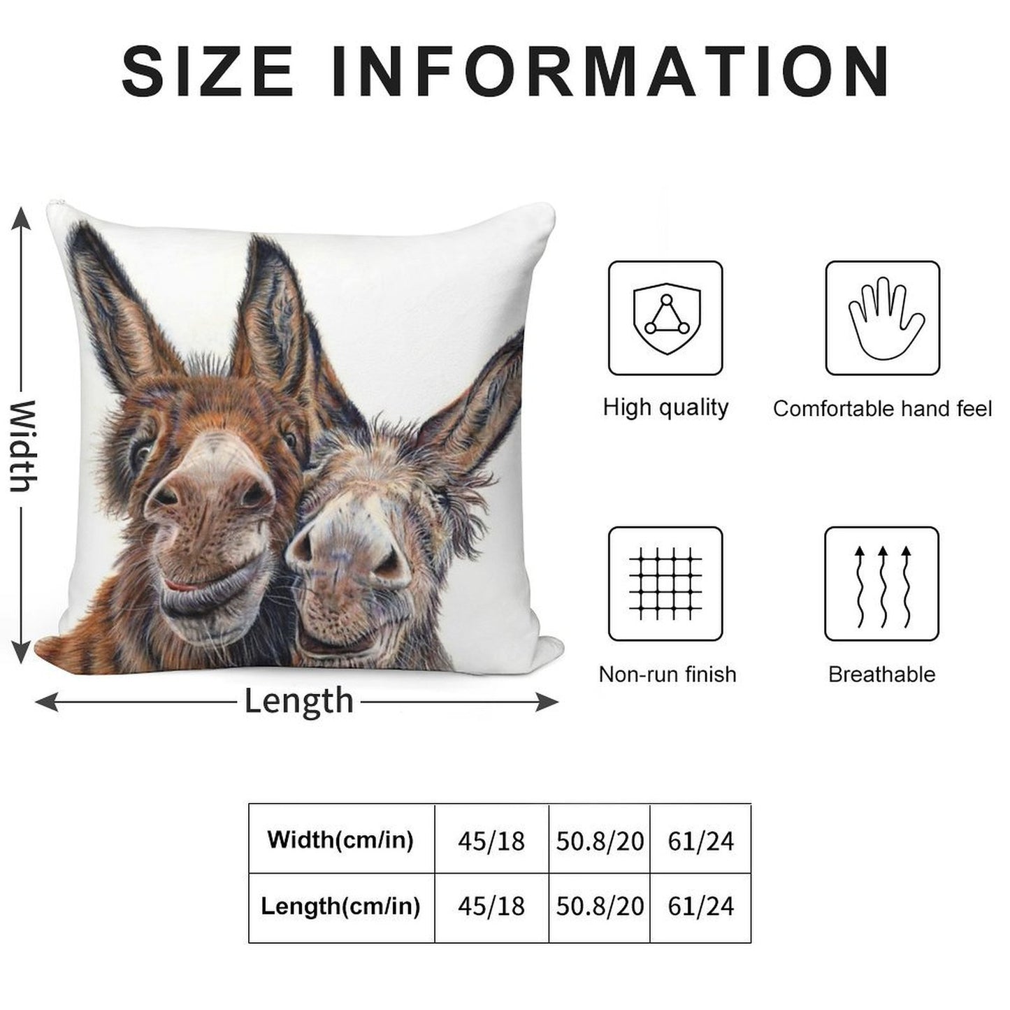 Donkeys - Hee Haw Soft Bedroom Essential Throw Pillow