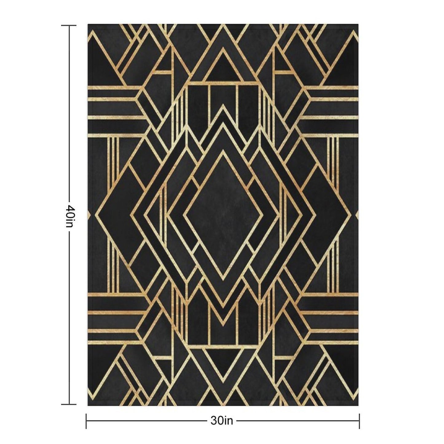 Art Deco Black Throw Blanket
