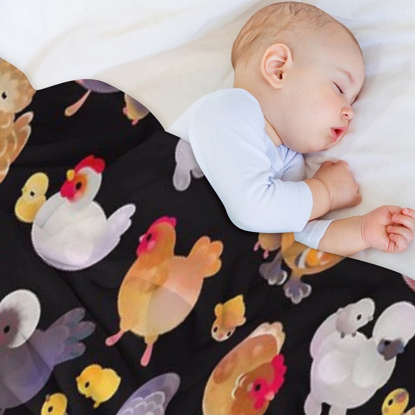 Chicken And Chick - Dark Throw Blanket