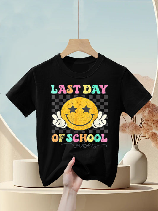 Last Day Of School Vibes Cute End Of School Kids Girls Kids T-Shirt