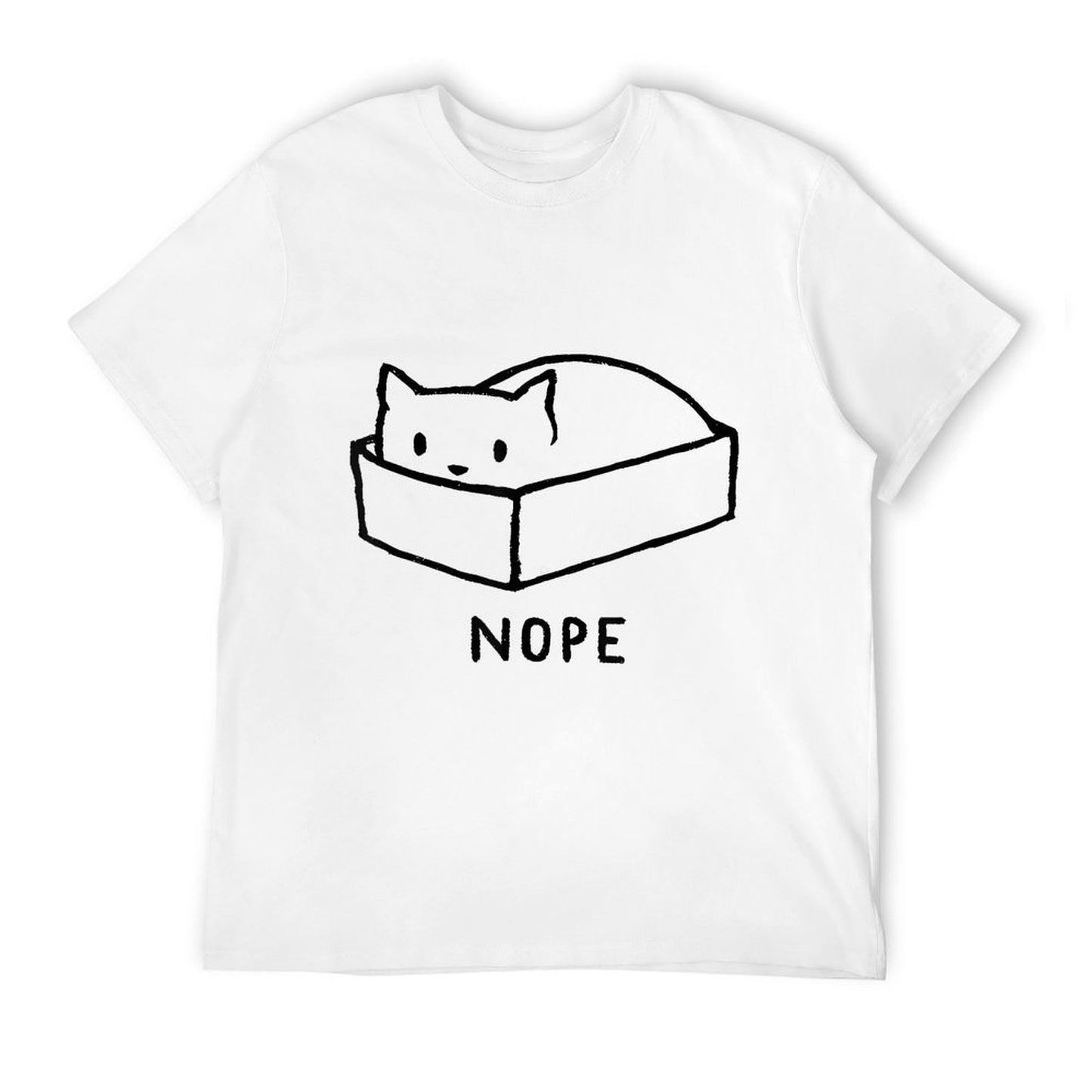 Nope Box Cat Funny For Men Women Fade-proof Color T-Shirt