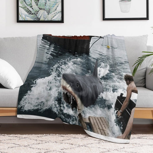 Jaws Photography Throw Blanket