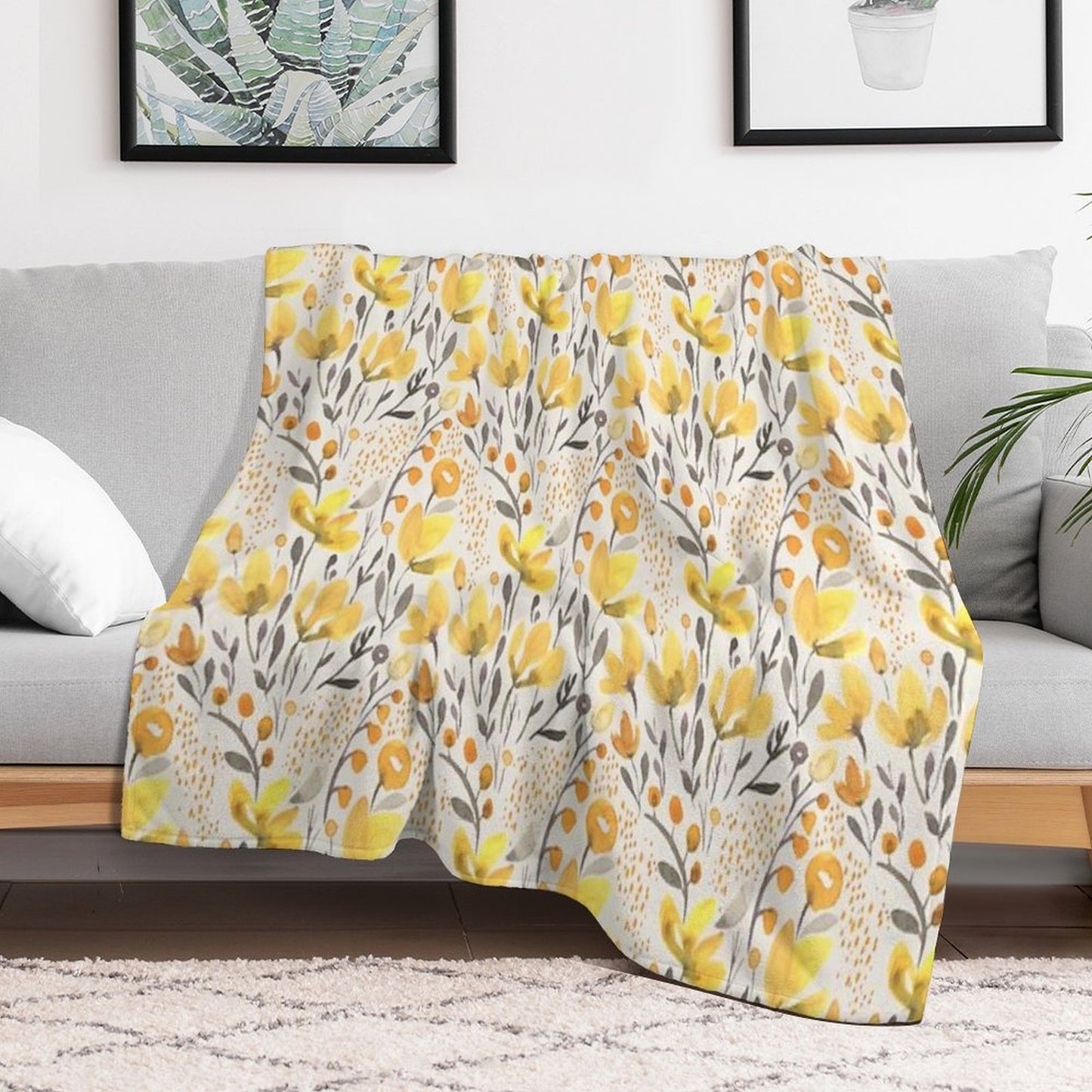 Yellow Field Throw Blanket