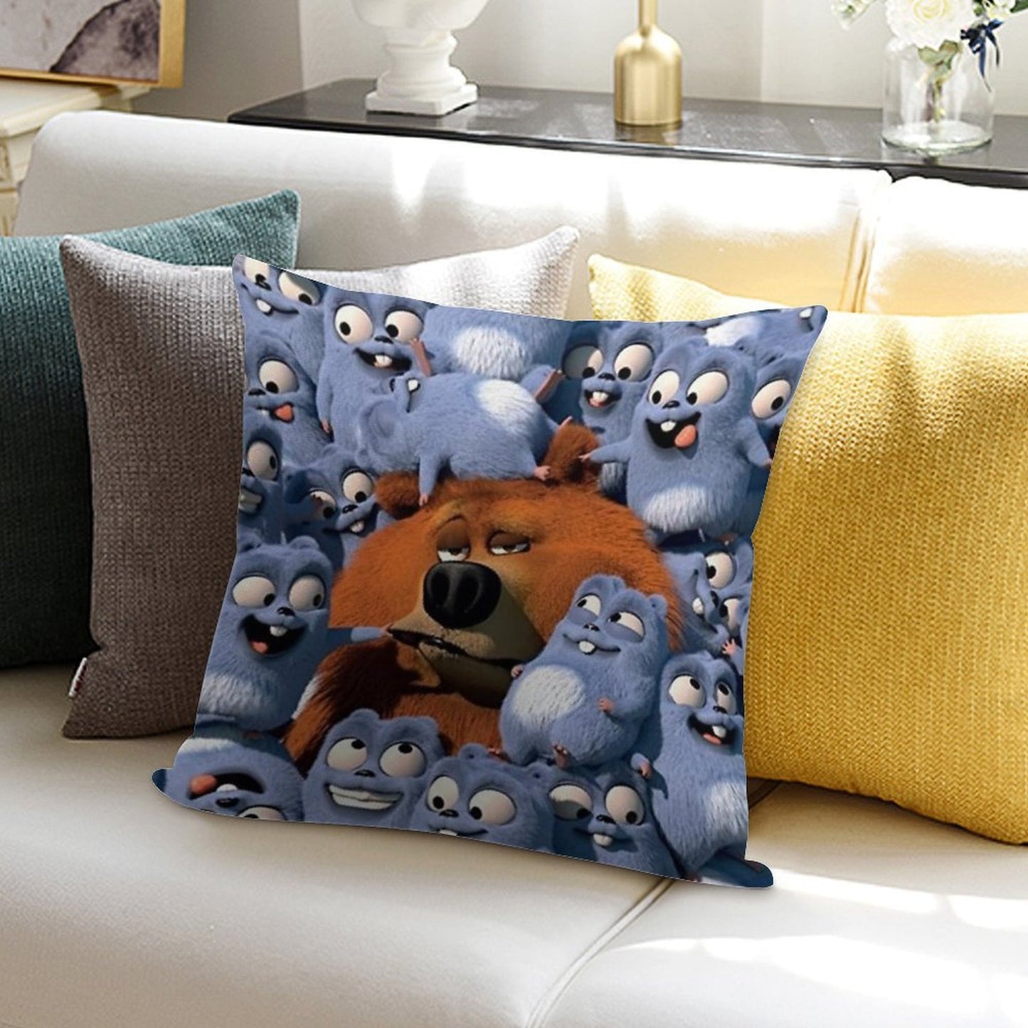 Grizzy And The Lemmings Soft Style Accent Throw Pillow