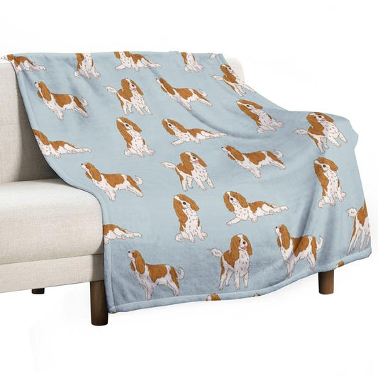 Blenheim Cavalier King Charles Spaniel Dog Throw Blanket
