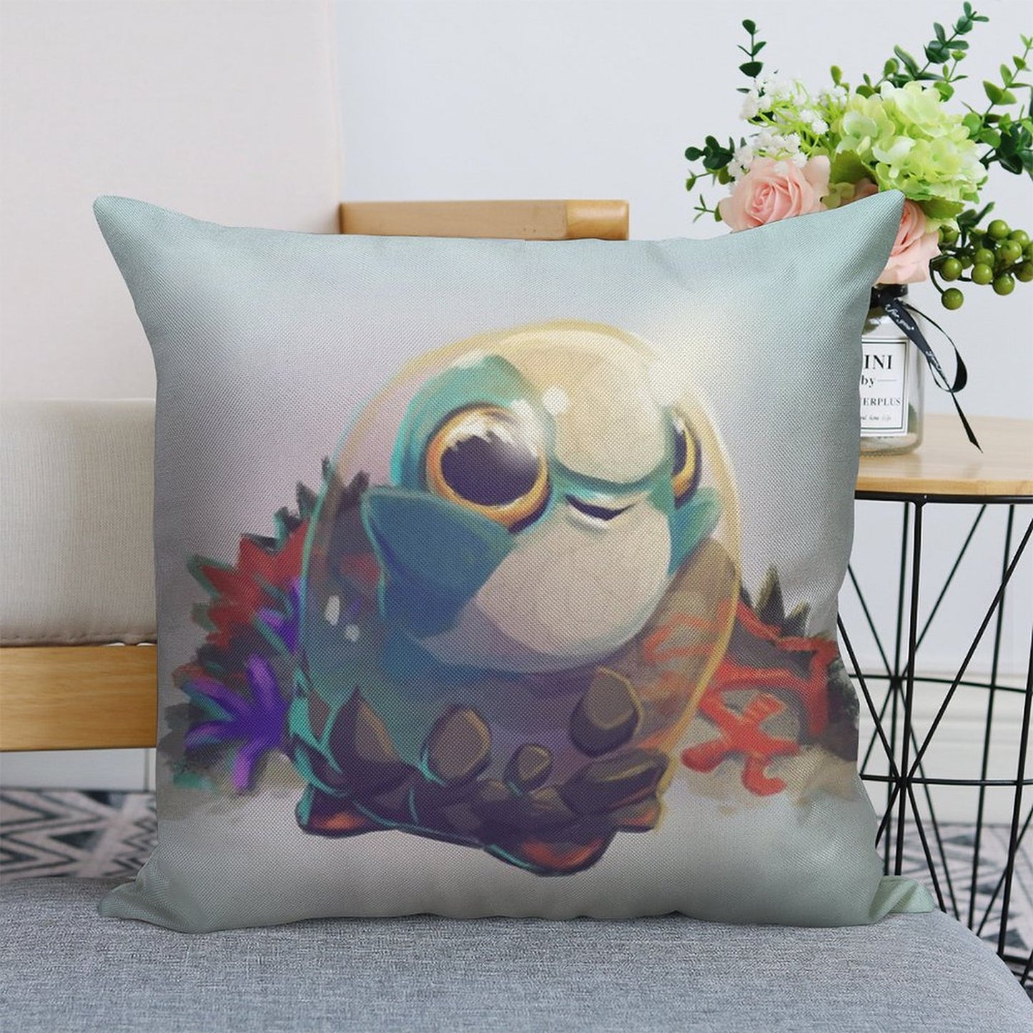 Cuddlefish Baby - Subnautica Linen Throw Pillow Cover