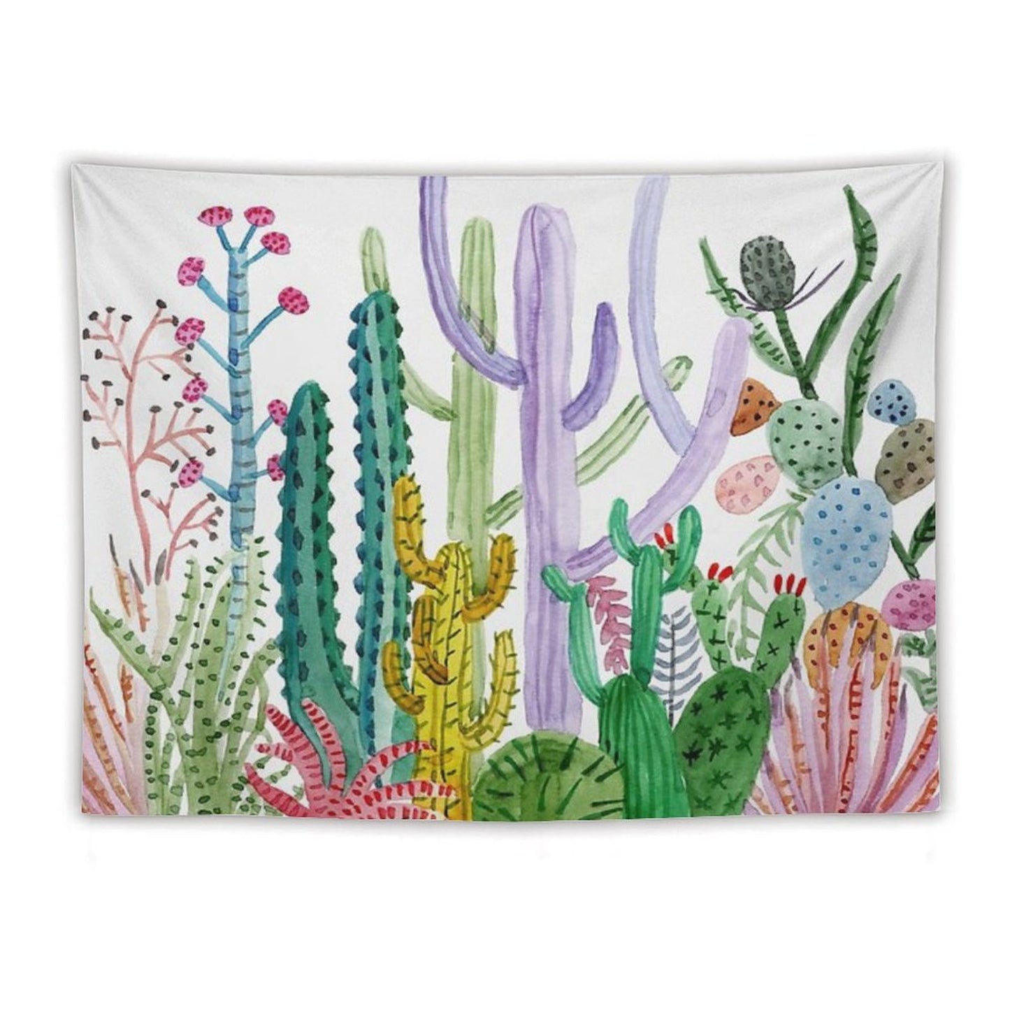 Watercolor Cacti Tapestry