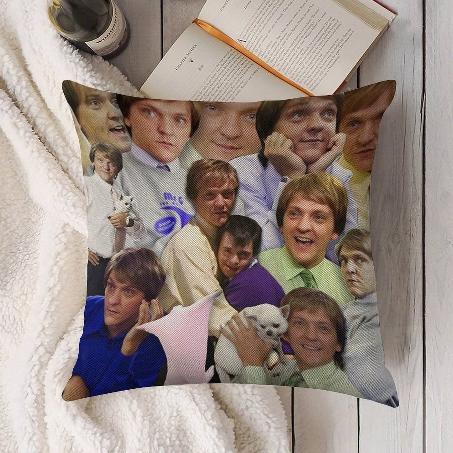 THE MANY MOODS OF MR G Linen Throw Pillow Cover
