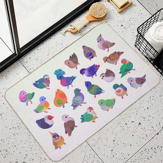 Wild Pigeon -bright, Name Bath Mat