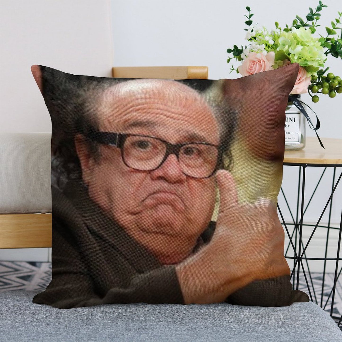 Danny Devito Approves Linen Throw Pillow Cover