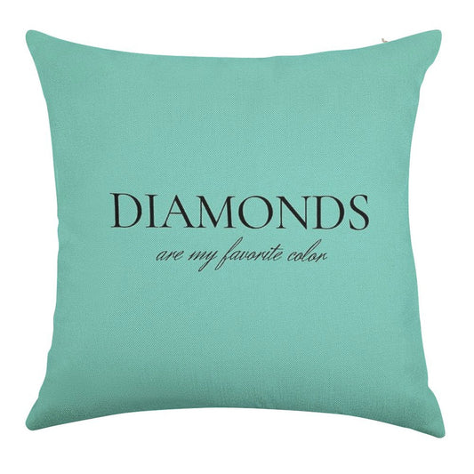 Diamonds Are My Favorite Color Linen Throw Pillow Cover
