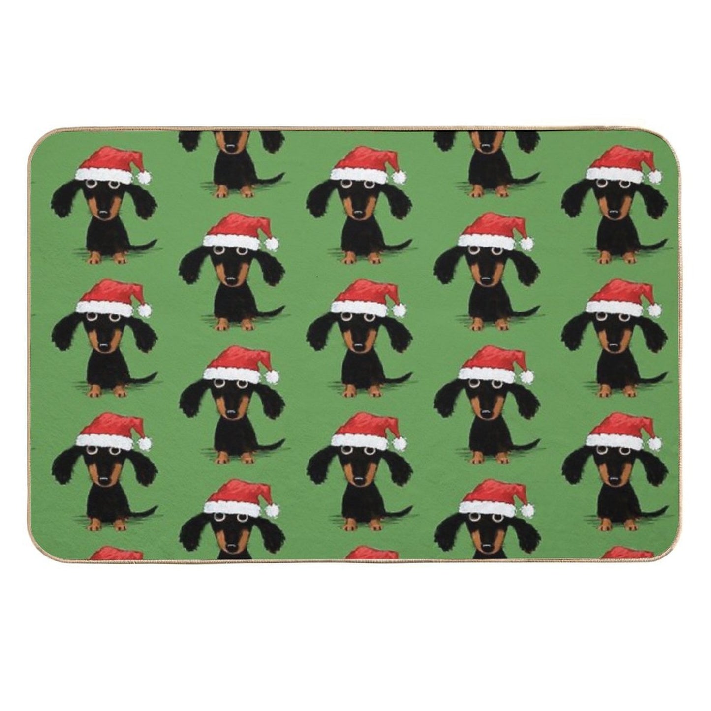 Santa Dachshund Funny Wiener Dog Christmas Durable Bath Mat