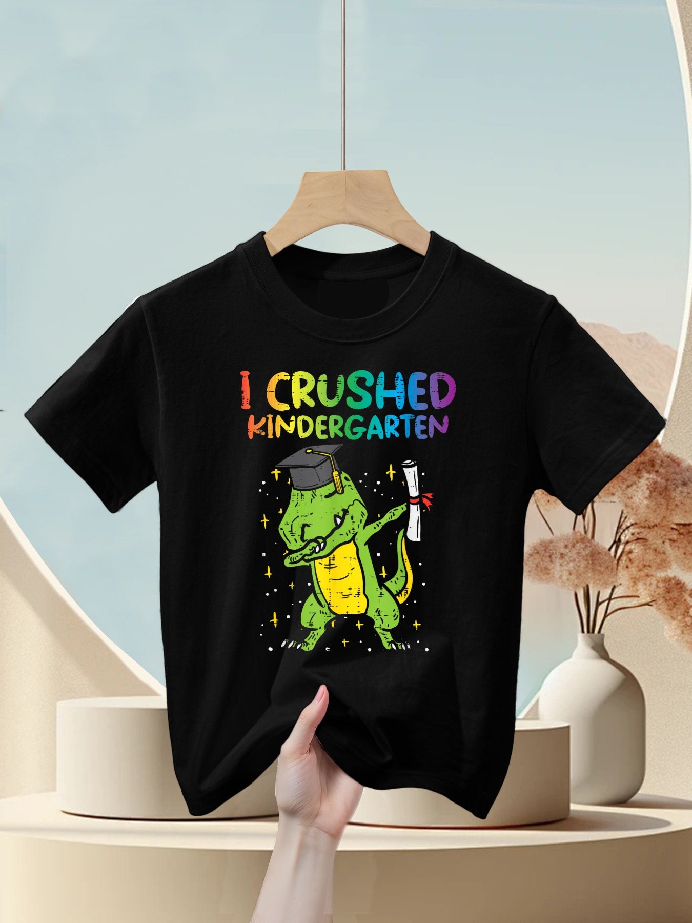 Trex Dab I Crushed Kindergarten Last Day Graduation Boy Kids Kids T-Shirt
