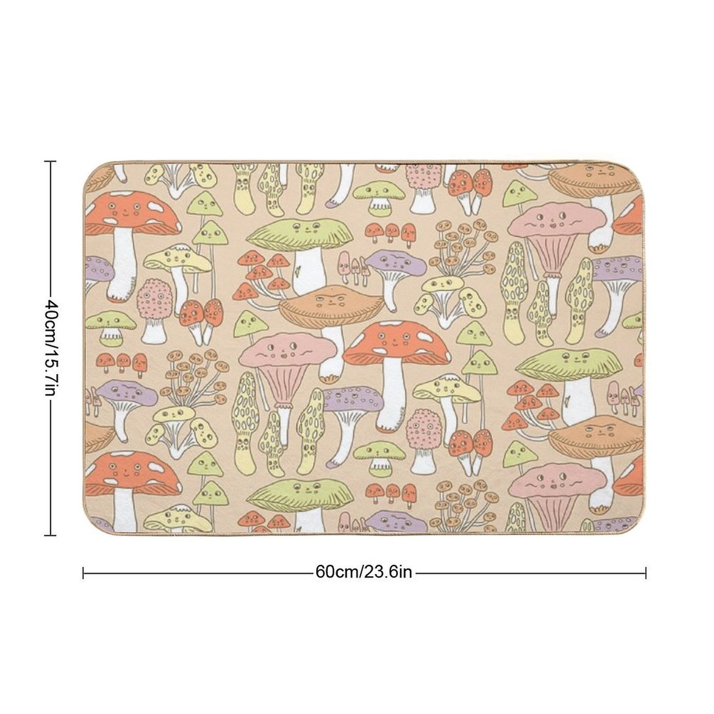 Cute Mushrooms Dirt-Trapping Bath Mat