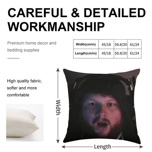 Caseoh Linen Throw Pillow Cover
