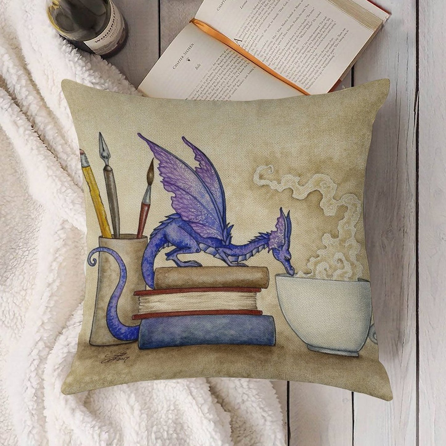 Whats In Here Linen Throw Pillow Cover