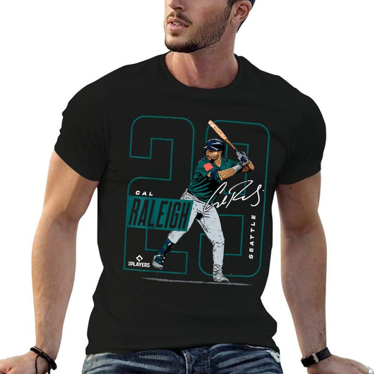 Cal Raleigh Seattle MLB Baseball Players MLBCRA202M High-quality Stitching T-Shirt