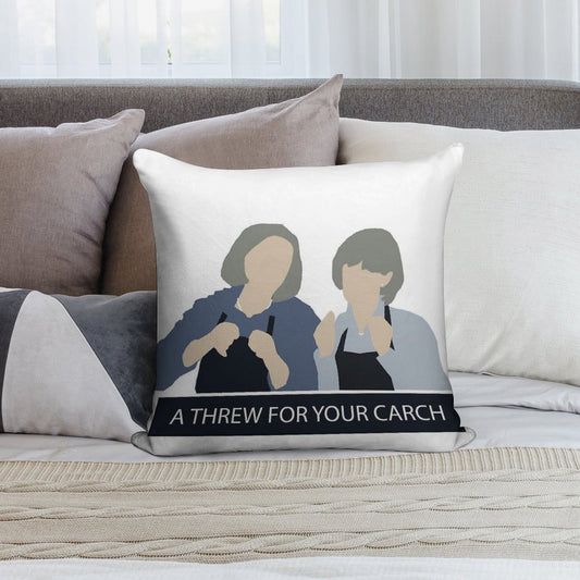 Prude And Trude - Kath And Kim Soft Shrink-Resistant Throw Pillow