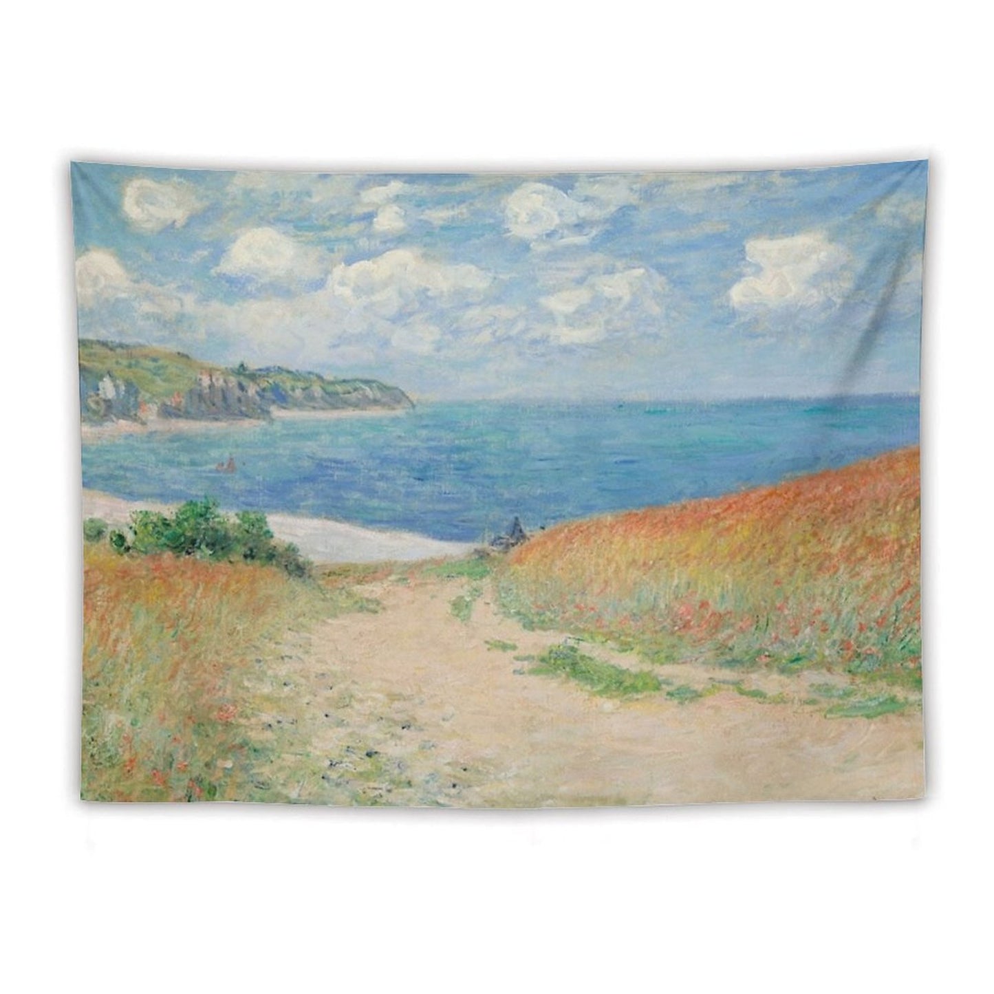 Claude Monet Path Through The Wheat Fields at Pourville 1882 Tapestry