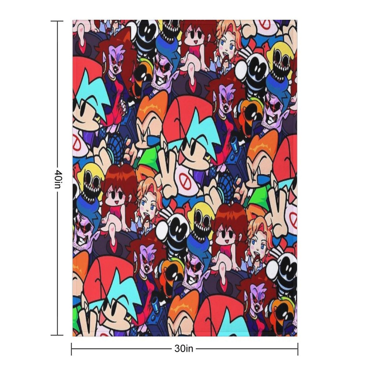 Friday Night Funkin Collage Throw Blanket