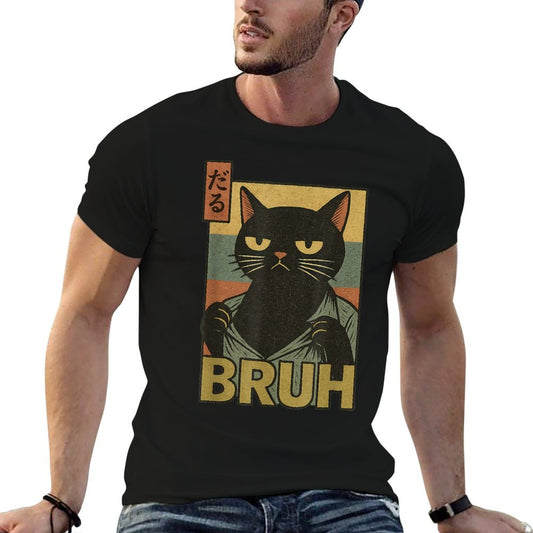 Funny Cat Bruhn Boys Girls Men Women Meme Japanese Anime T-Shirt