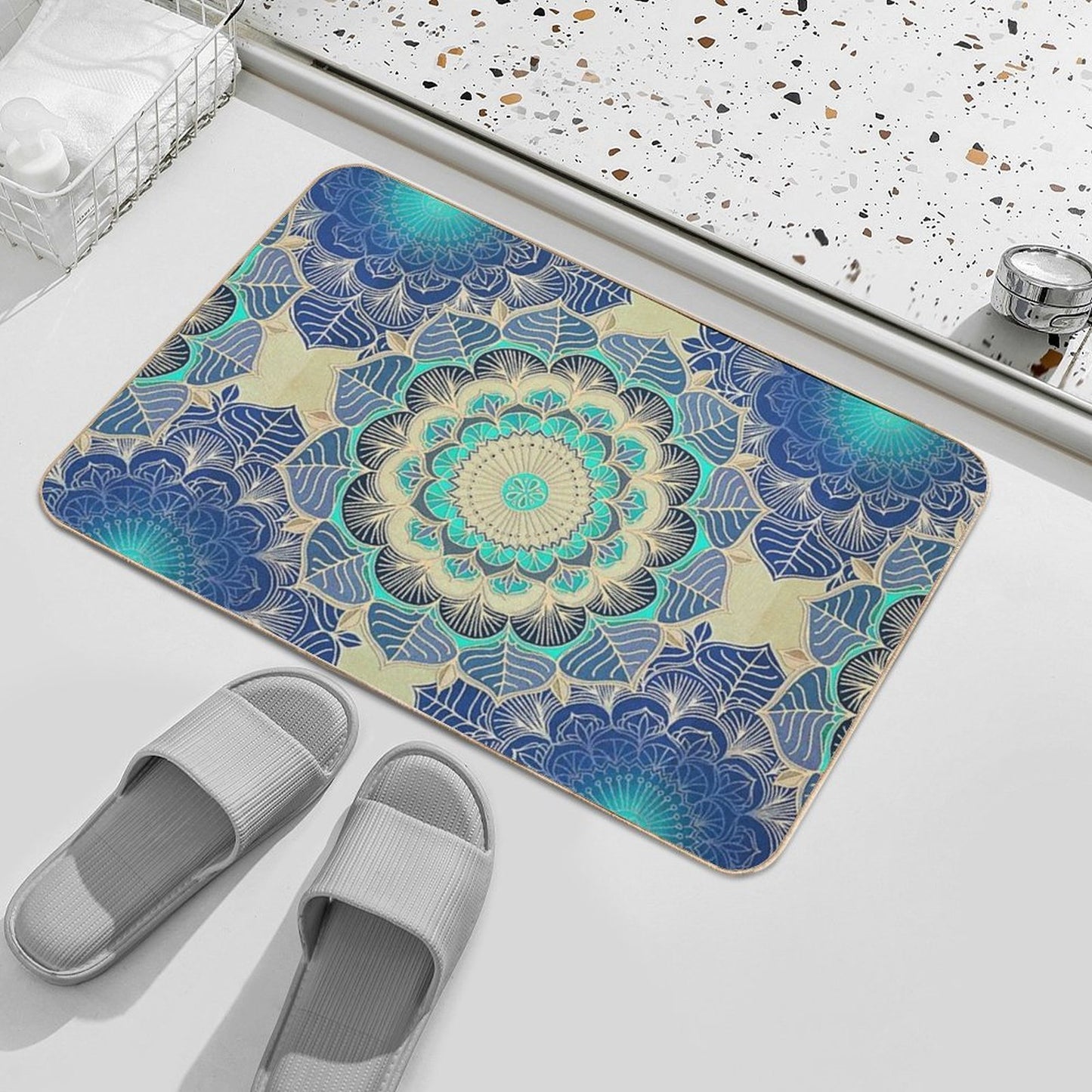 Midnight Bloom Eco-Friendly Bath Mat
