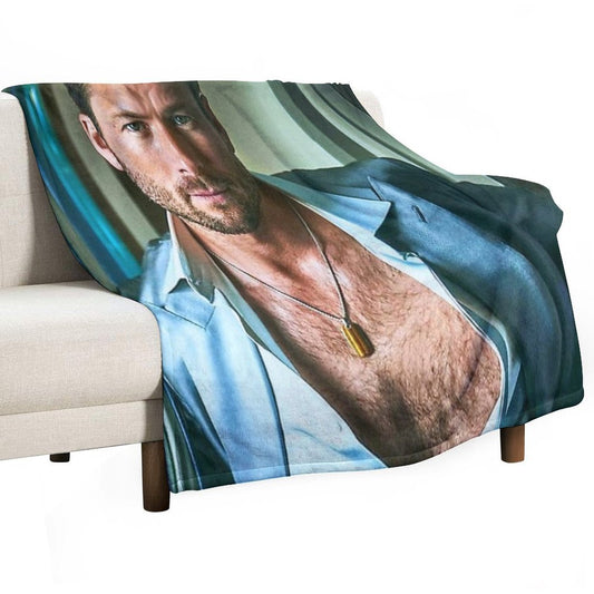Glen Powell Handsome Throw Blanket
