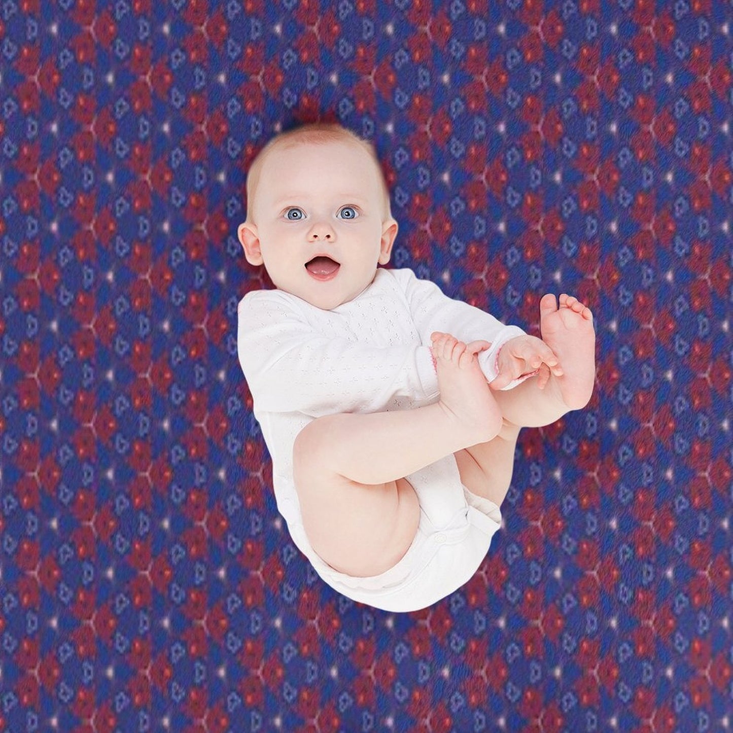 Geometrical Designs Blue Throw Blanket