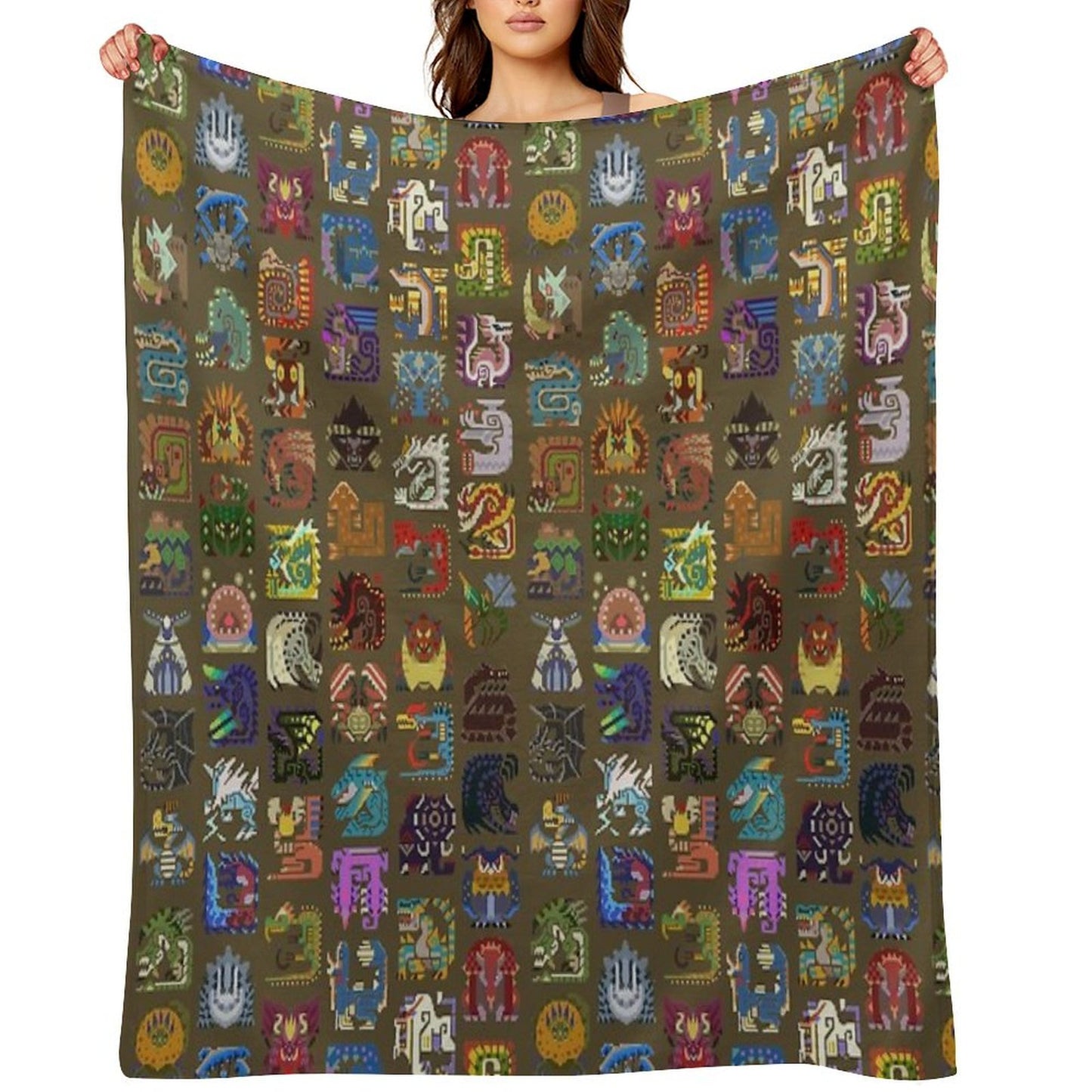 Large Monsters! Throw Blanket
