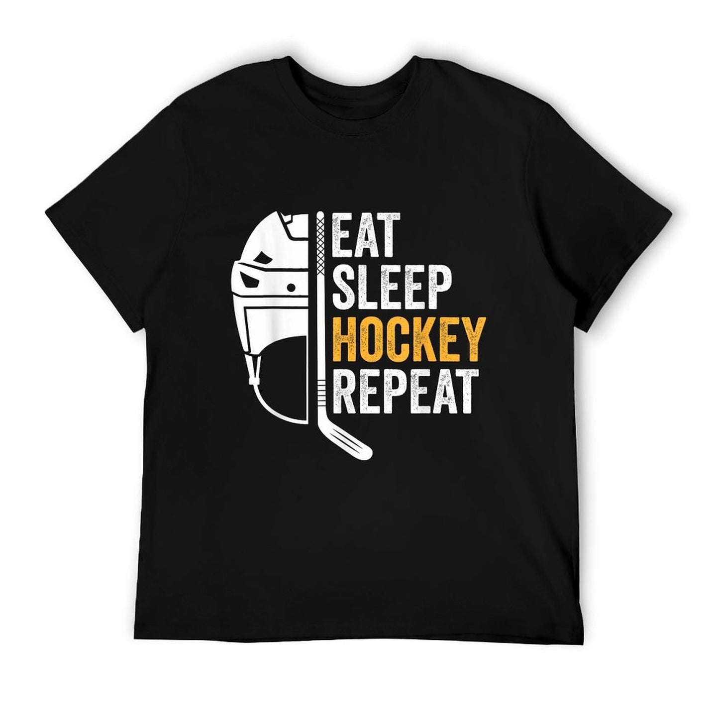 Eat Sleep Hockey Repeat Kids Adult Ice Hockey Retro Vintage T-Shirt