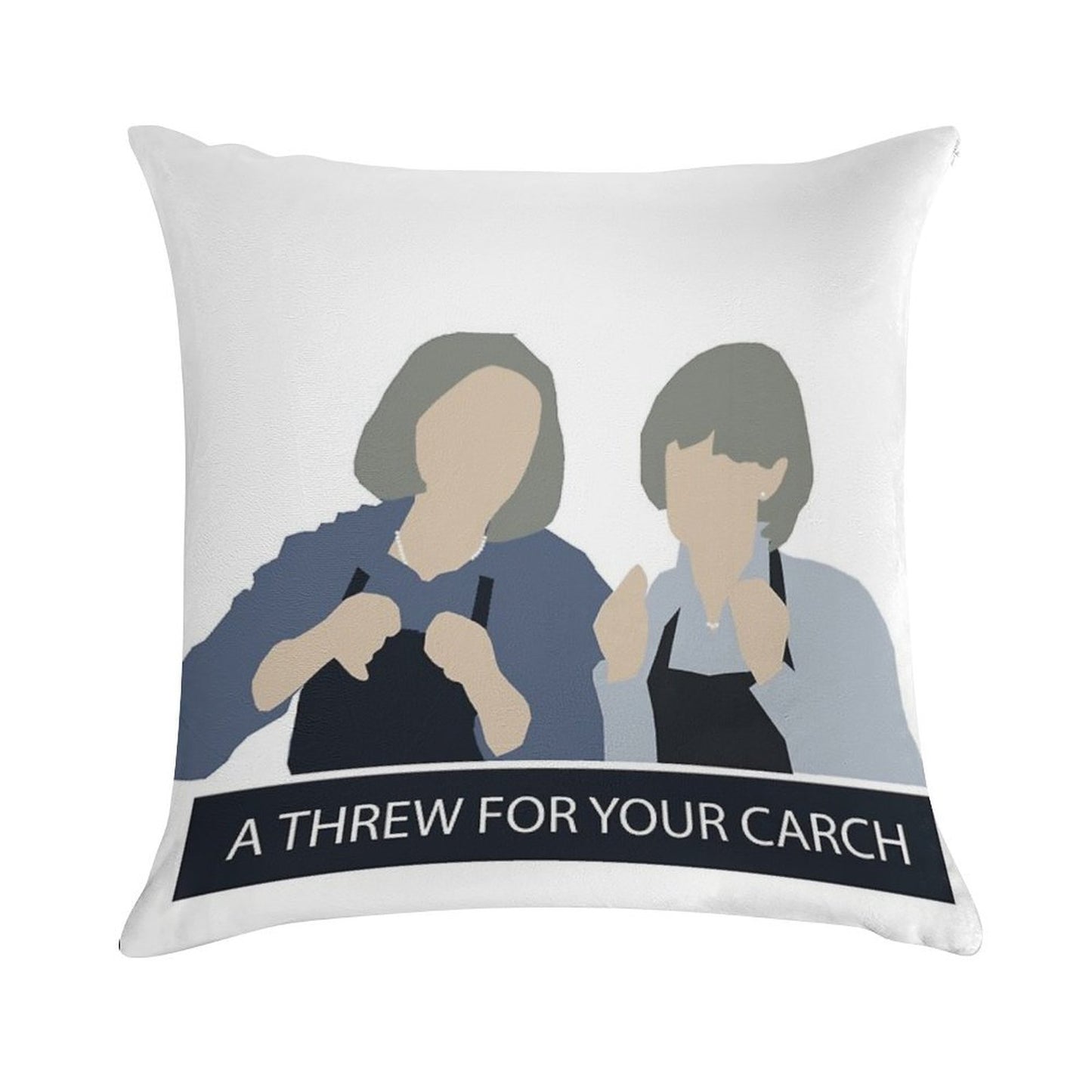Prude And Trude - Kath And Kim Soft Shrink-Resistant Throw Pillow