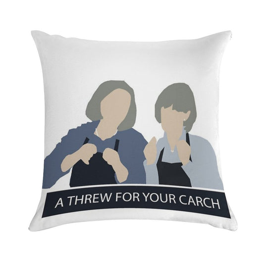 Prude And Trude - Kath And Kim Soft Shrink-Resistant Throw Pillow