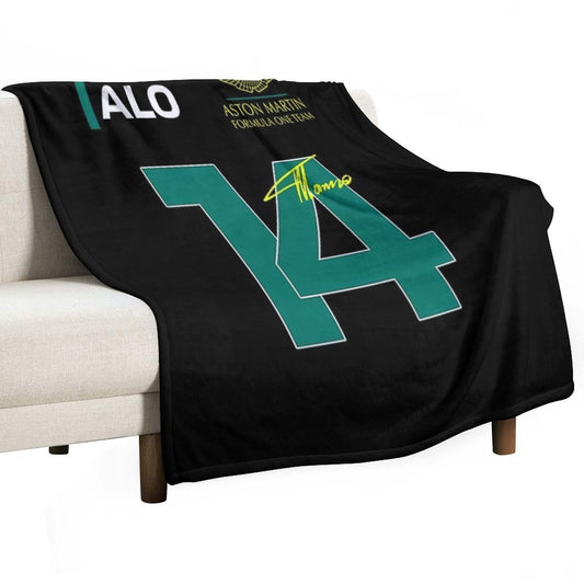 Fernando Alonso 14 Aston Martin F1 2023 Throw Blanket