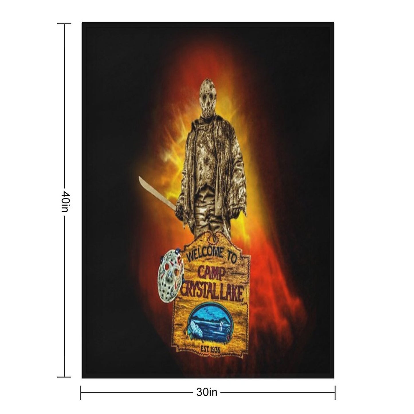 Jason Voorhees Friday The 13th Fan Art Throw Blanket