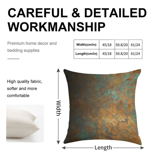 Oxidized Copper Linen Throw Pillow Cover